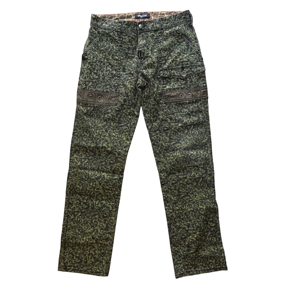 LRG Mens Green Camo Cargo Pants 32 x 30 Straight Leg Streetwear Grunge Utility